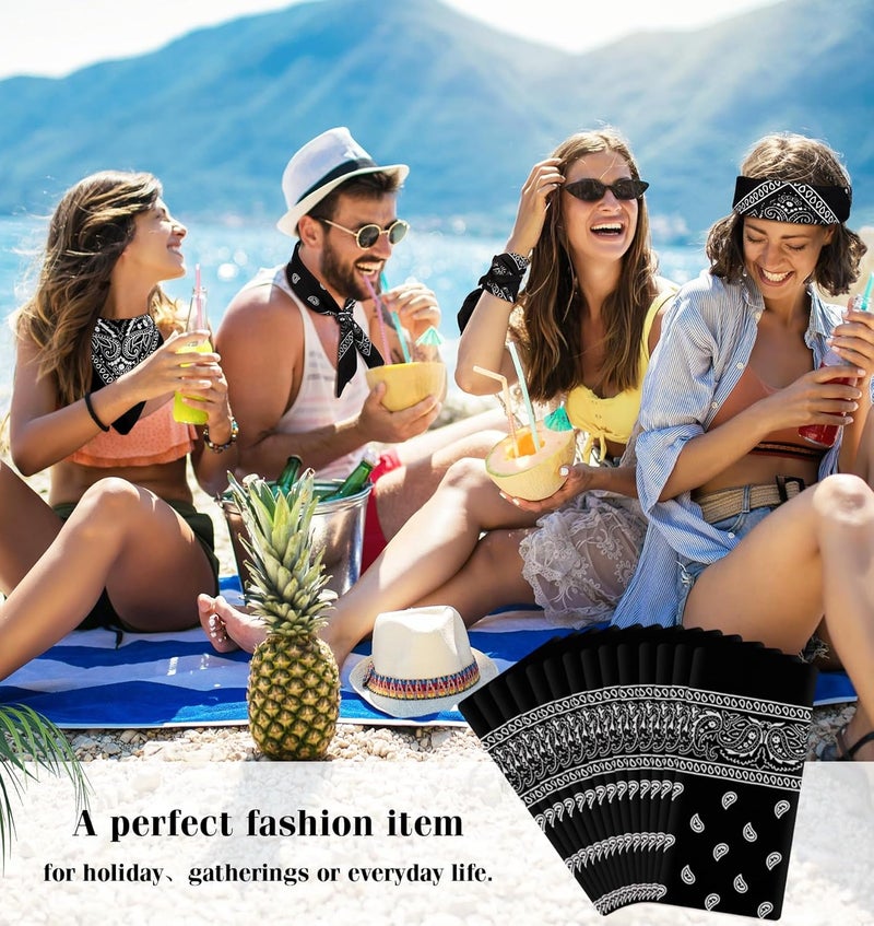 YSense 14 pieces Bandanas Paisley Print Novelty Headband Cowboy Headwraps Scarfs Hair Head Bandana for Women Men Boy Girl - Image 5